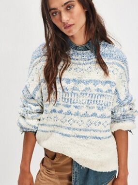 52. Free people • NWT $168 USD Cozy Patterned Sweater PTP 24”-28” flaw